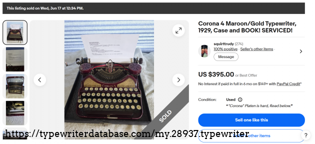 eBay main listing image, showing sold status.