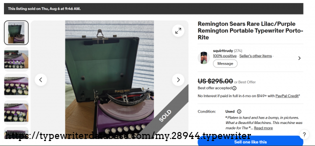 eBay main listing page, showing sold status.