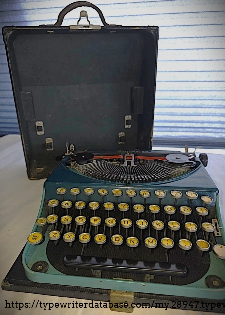 Front with case, lower angle.