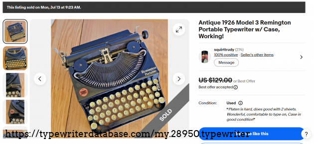 eBay main listing page, showing sold status.