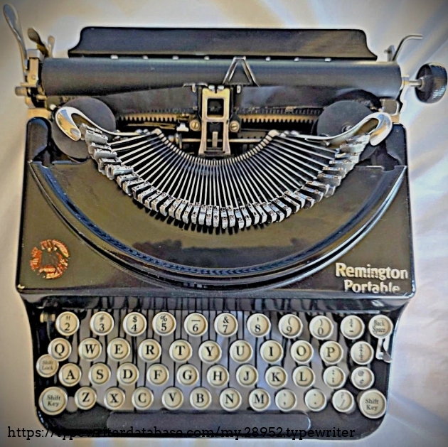 Top-down view, typebars extended.