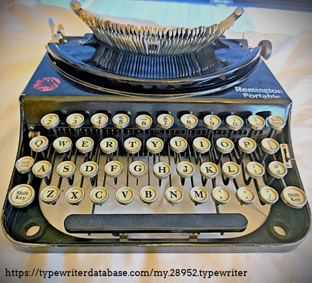 Front low-angle view, typebars extended.