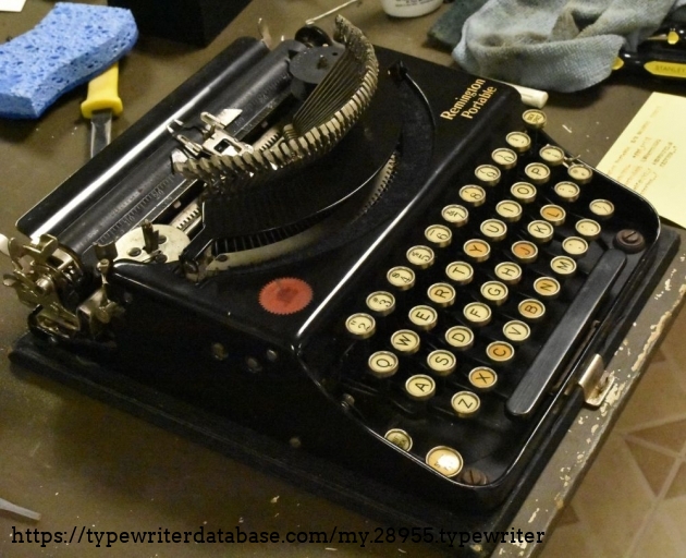 This is with the typebars in the up and ready to type position.