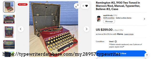 eBay main listing page.  This item is no longer listed on eBay, but I don't currently (9/6/26) know whether it was sold.