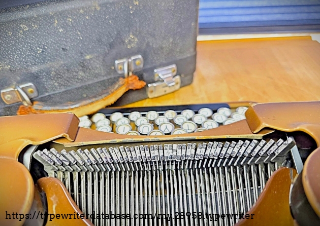 Typebasket, view from aft with case.