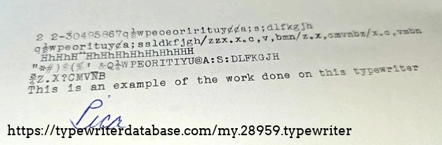 Typing sample.