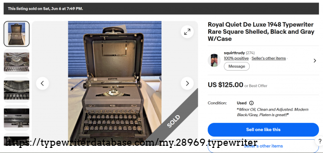 eBay main listing page, showing sold status.