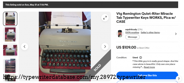eBay main listing page, showing sold status.