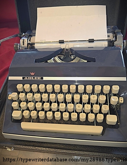 Front closer view, typing sample inserted.
