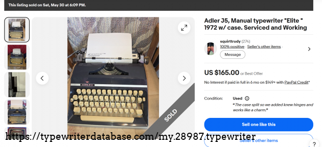 eBay main listing page, showing sold status.