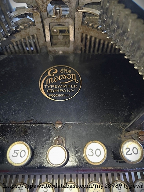 Front center detail, showing Emerson decal.