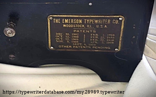 Detail of patents plate.