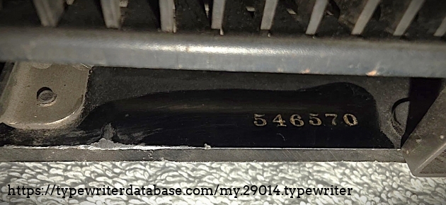 Serial number on #546570.