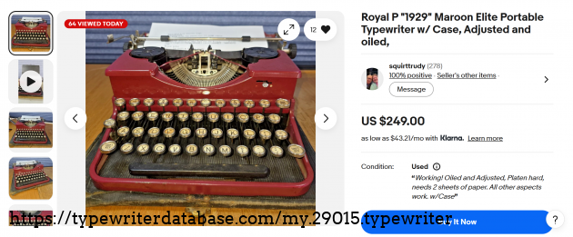 eBay main listing page, showing active listing as of 9/12/2026.