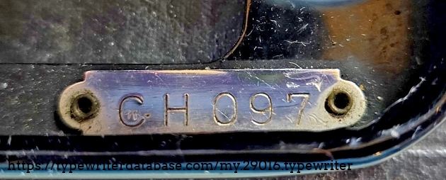 Serial number (under right shift key, right of the space bar).