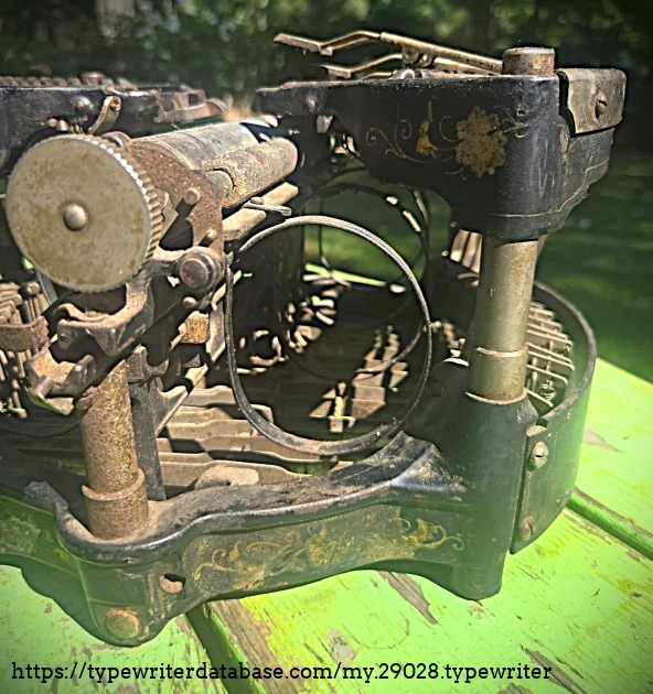 Right back-end view of paper basket.