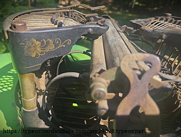Left back-end view of ornamentation.