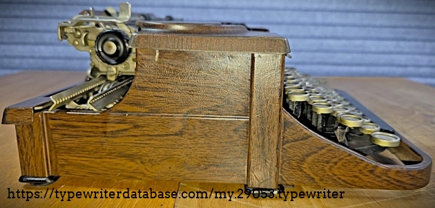 Left broadside, with carriage returned.