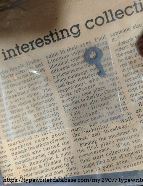 Key detail, with newspaper article interview with Paul Lippman.