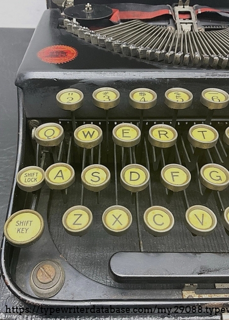 Keyboard, left end.