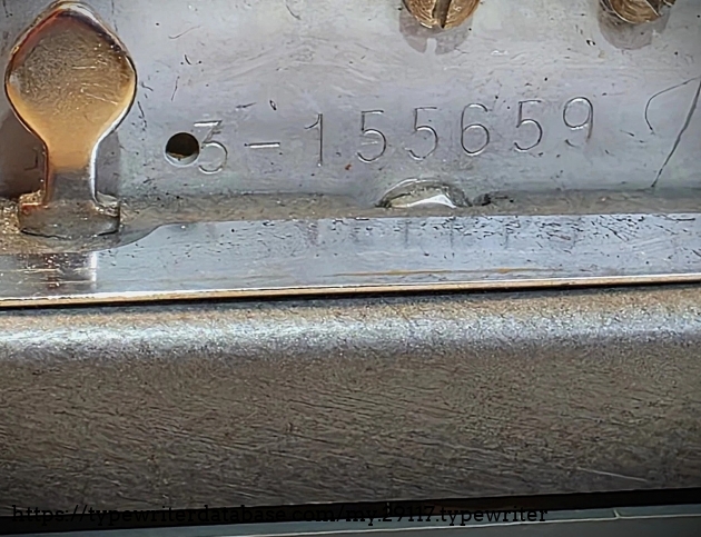 Close-up view of serial number.