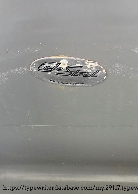 Cole Steel sticker, inside top case lid.