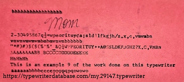 Typing sample.