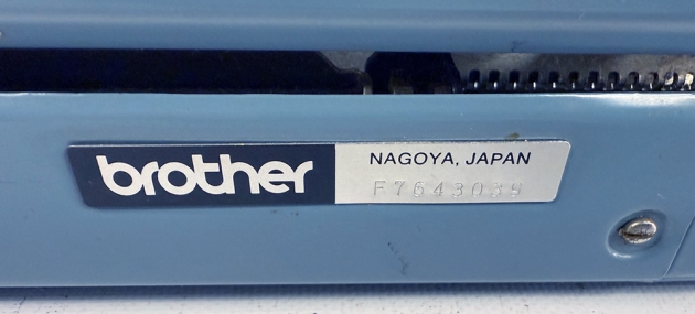 Webster (Brother) XL-500 serial number location...