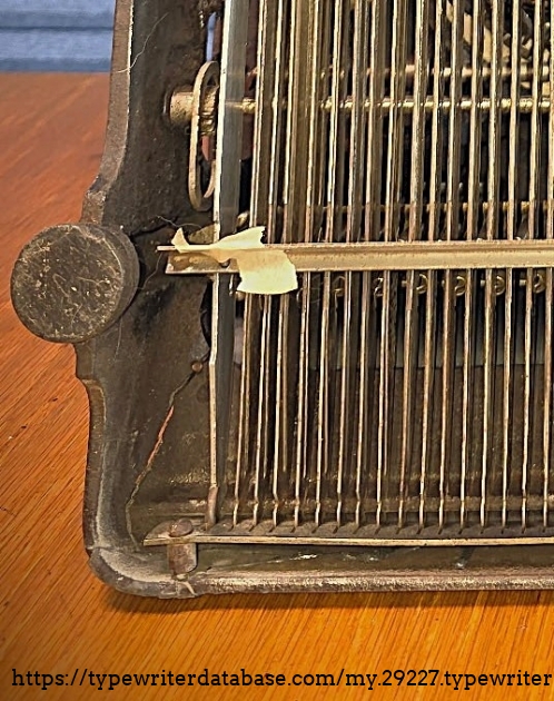 Detail of frame crack-through.