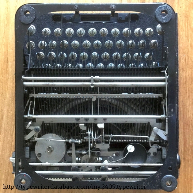 Bottom view of machine mechanism