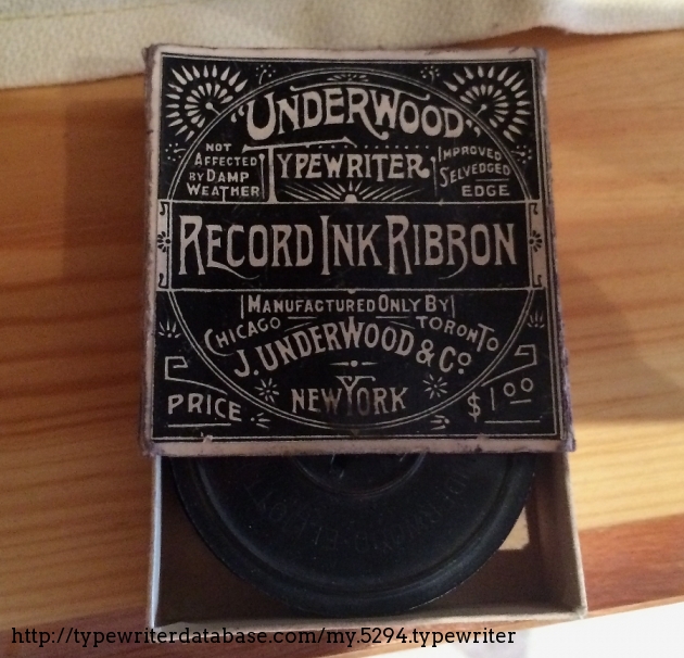 Incredible finding: An Underwood ribbon!