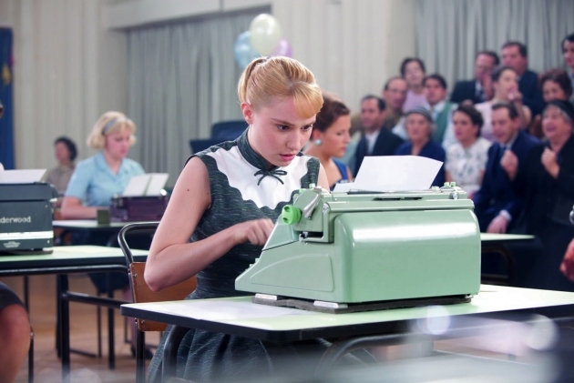 Film still from "Populaire" (2012), a French production about a "terrible secretary but demon typist" (imdb.com). Picture taken from the ozTypewriter blog