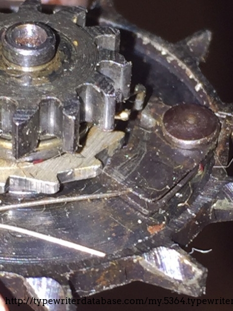 Another view of the broken escapement/rack pinion dog