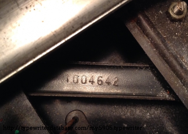 Olympia Olympiette serial number located under carriage on right side