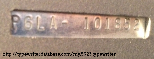 Serial number is stamped on bottom of machine