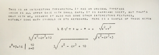 Here's a quickly-typed sample of some math expressions.