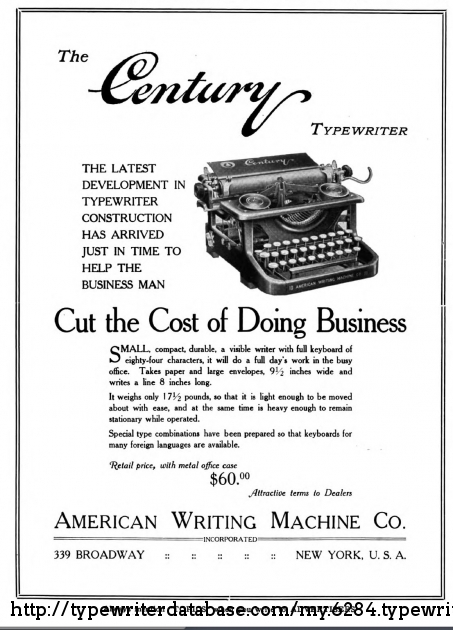 October 1919 Typewriter Topics ad