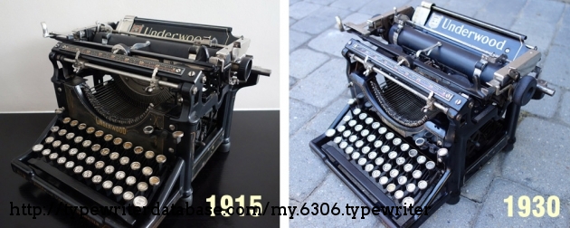 Comparison of 1915 Underwood 5 and 1930 Underwood 5