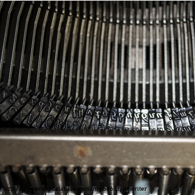 Close-up of some of the typebars.