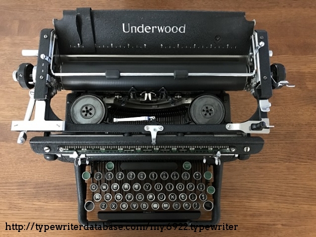 Top view of the typewriter.