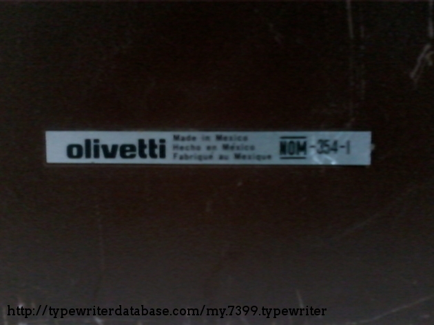 Olivetti: Made in Mexico. :P