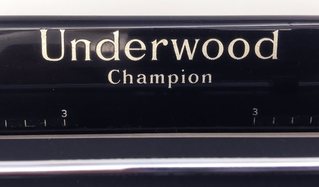 Underwood "Champion" logo on the top of the platten...