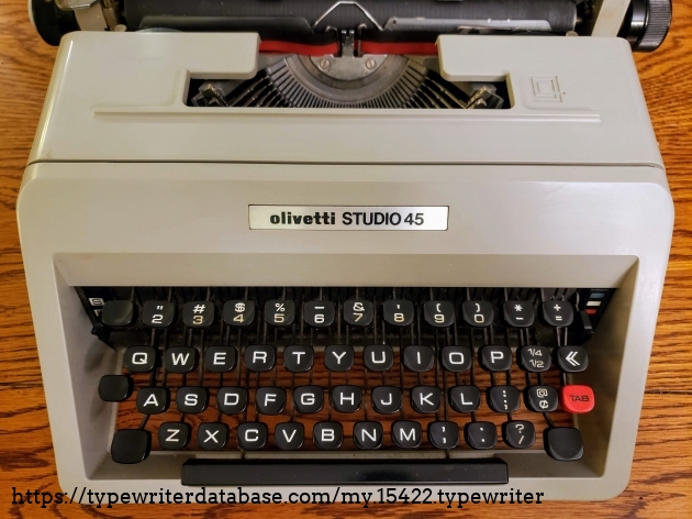 1973 Olivetti Studio 45 on the Typewriter Database