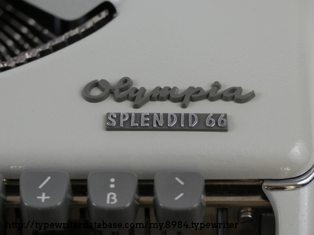 1968 Olympia Splendid 66 on the Typewriter Database