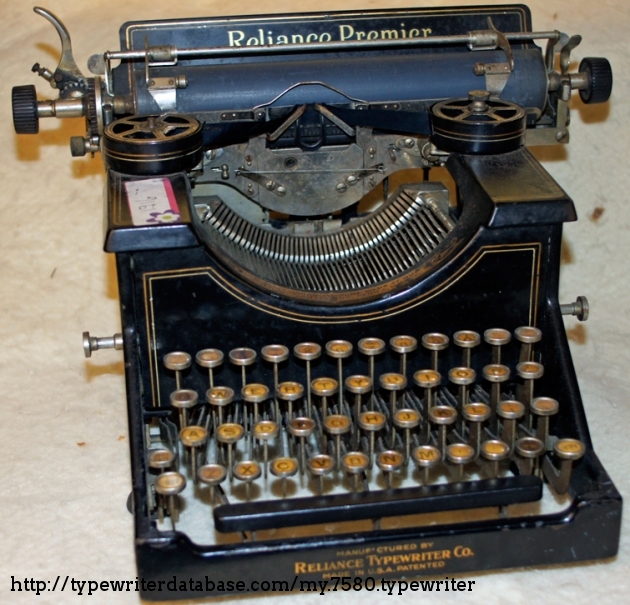 1916 Reliance Premier on the Typewriter Database