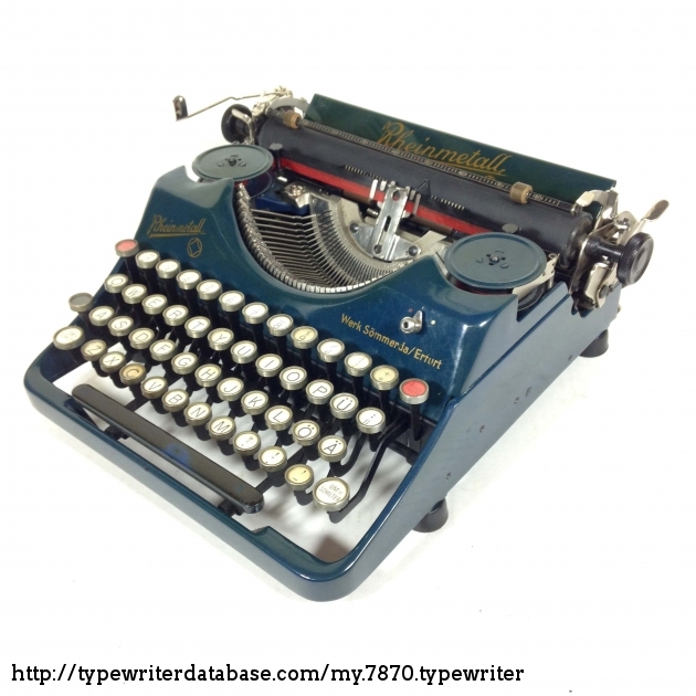 1933 Rheinmetall Portable On The Typewriter Database