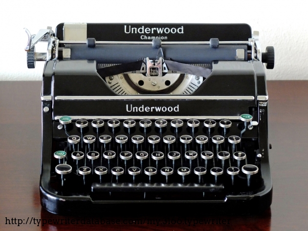 1937 Underwood Champion Typewriter Database