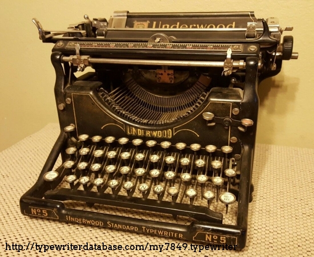 1926 Underwood 5 on the Typewriter Database