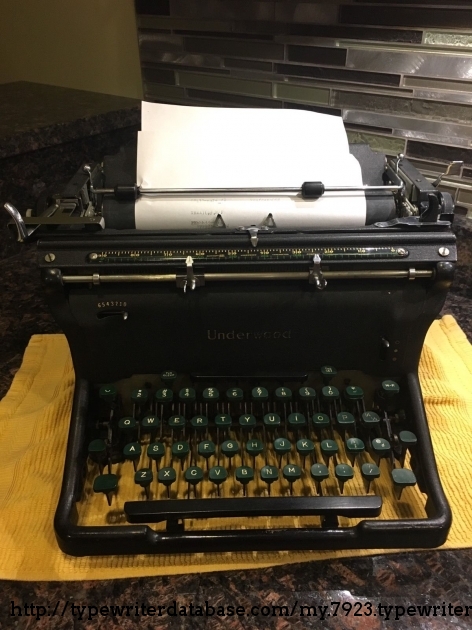 1946 Underwood SS on the Typewriter Database