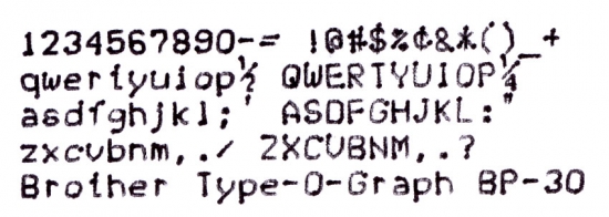 The Handwriting, Drawing Typewriter: Brother Type-O-Graph BP-30